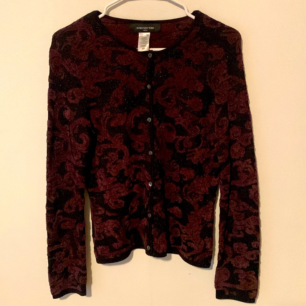Jones New York Button Down Shimmery Sweater